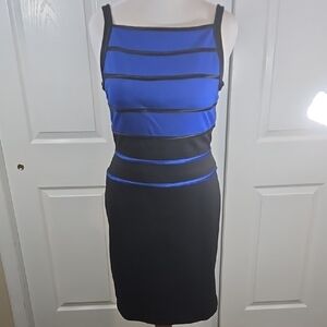 Blue and Black Women's Dress